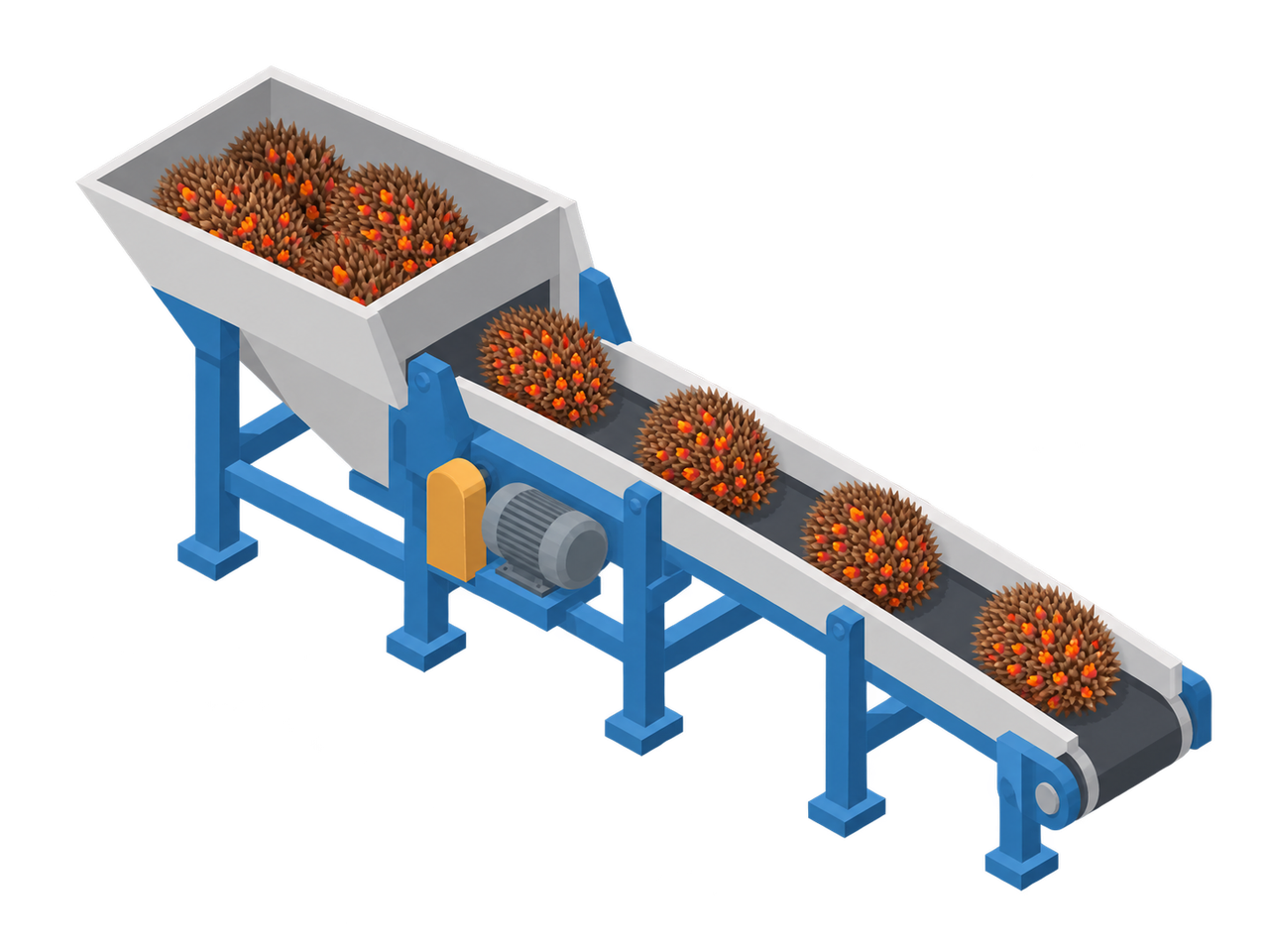 Illustration of fresh fruit bunch reception equipment